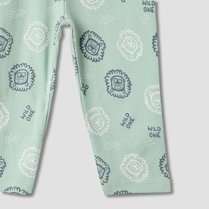 Juniors Lion Print Long Sleeve T-shirt and Pyjama Set