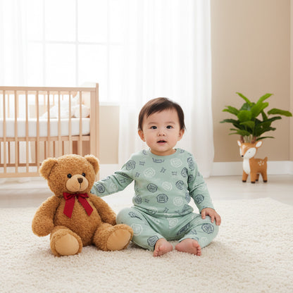 Juniors Lion Print Long Sleeve T-shirt and Pyjama Set