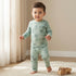 Juniors Lion Print Long Sleeve T-shirt and Pyjama Set - Green / 18-24 mths