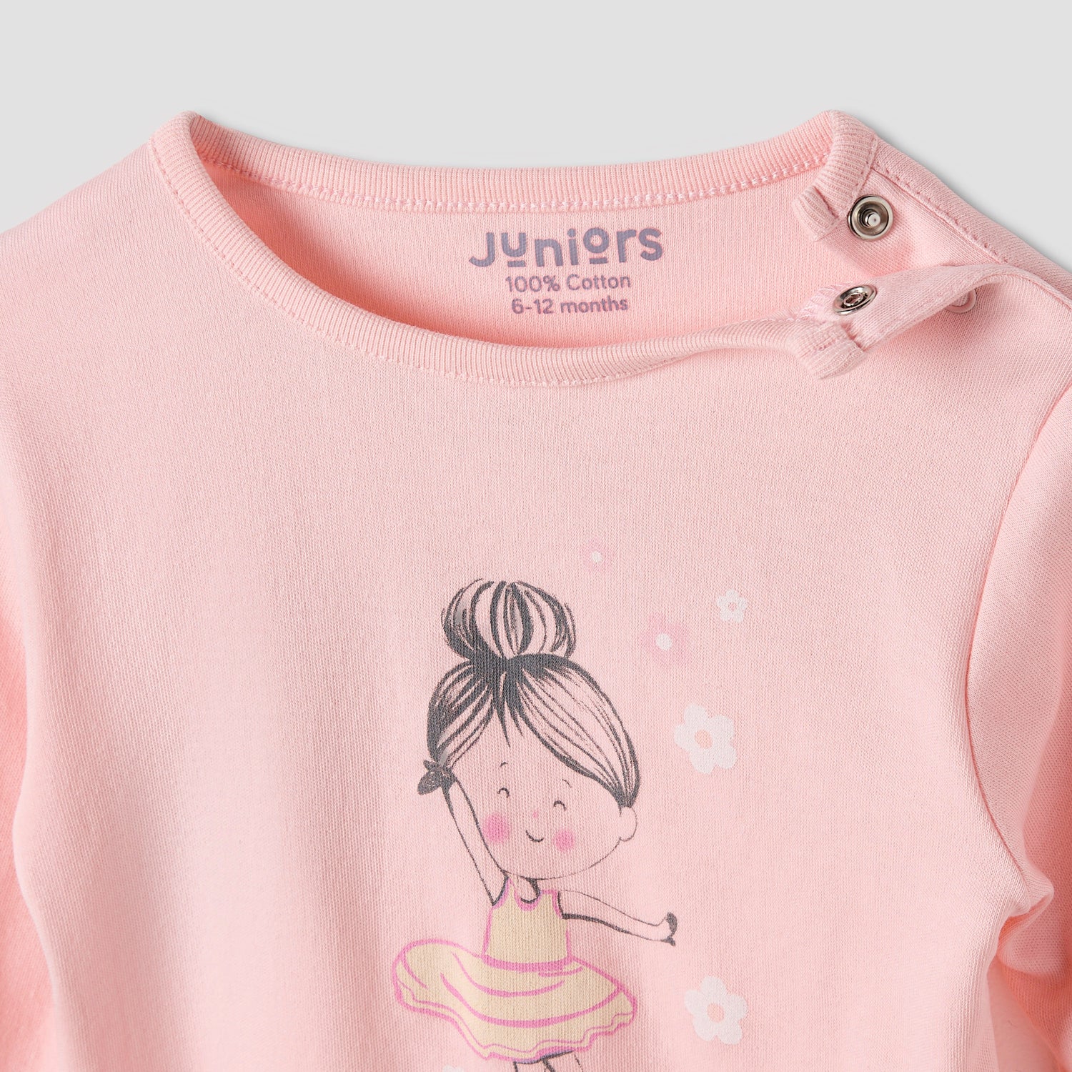 Juniors Printed Long Sleeve T-shirt and Pyjama Set