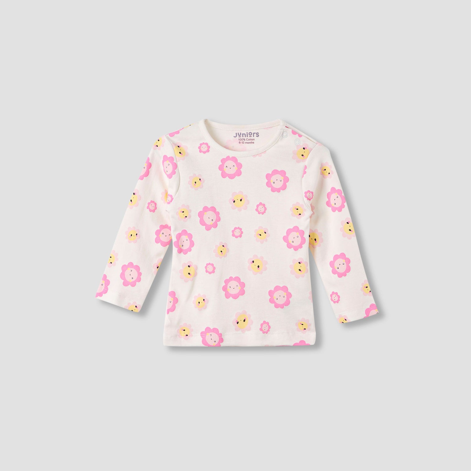 Juniors Smiley Print T-shirt and Pyjama Set