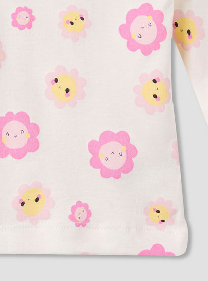 Juniors Smiley Print T-shirt and Pyjama Set-baby-girls-clothing-nightwear-pyjamasets-image-5