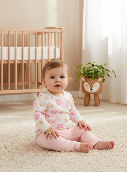 Juniors Smiley Print T-shirt and Pyjama Set-baby-girls-clothing-nightwear-pyjamasets-image-8