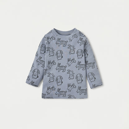 Juniors Bunny Print Long Sleeves T-shirt and Pyjama Set