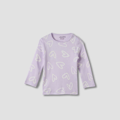 Juniors Heart Print T-shirt and Pyjama Set