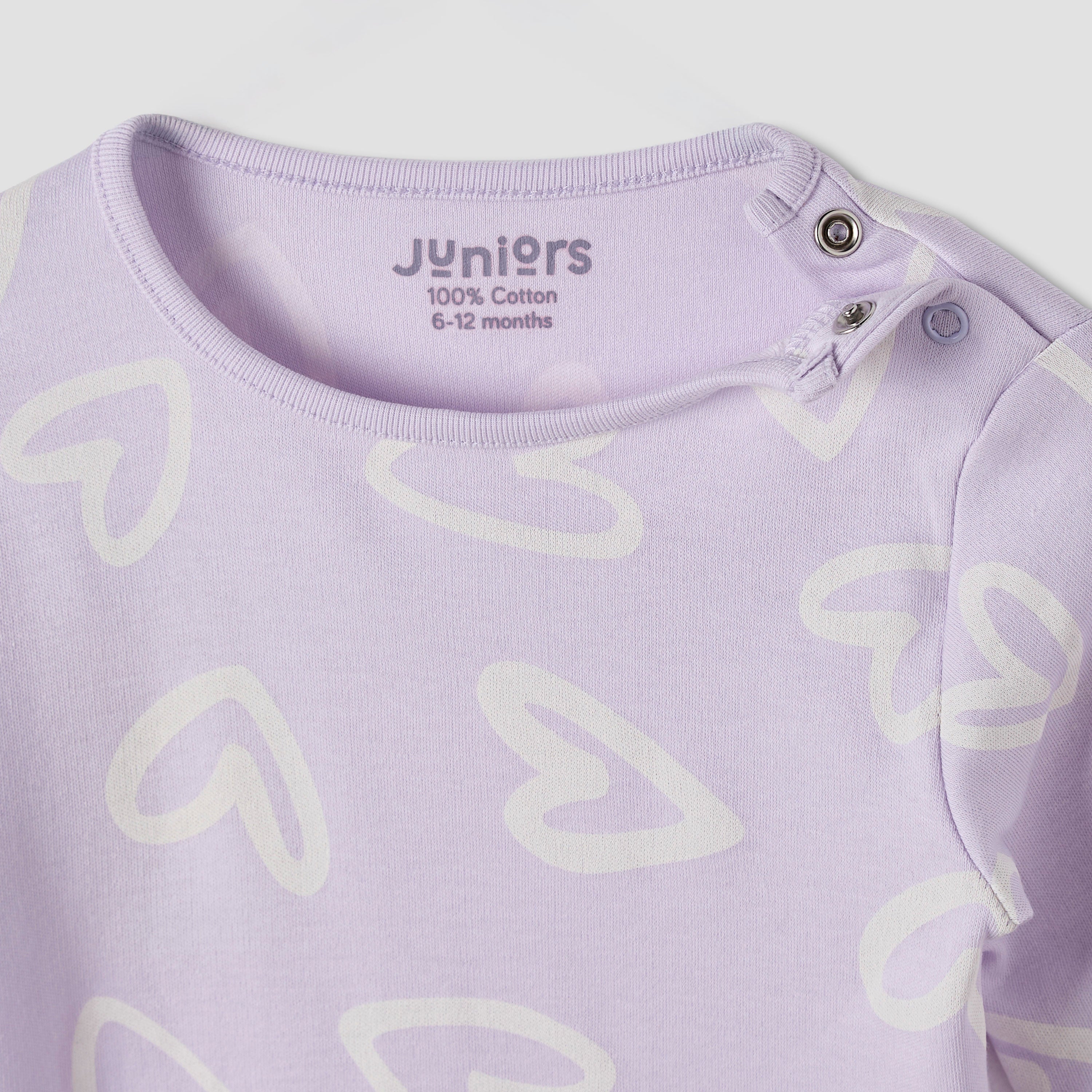 Juniors Heart Print T-shirt and Pyjama Set