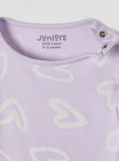 Juniors Heart Print T-shirt and Pyjama Set-baby-girls-clothing-nightwear-pyjamasets-image-4
