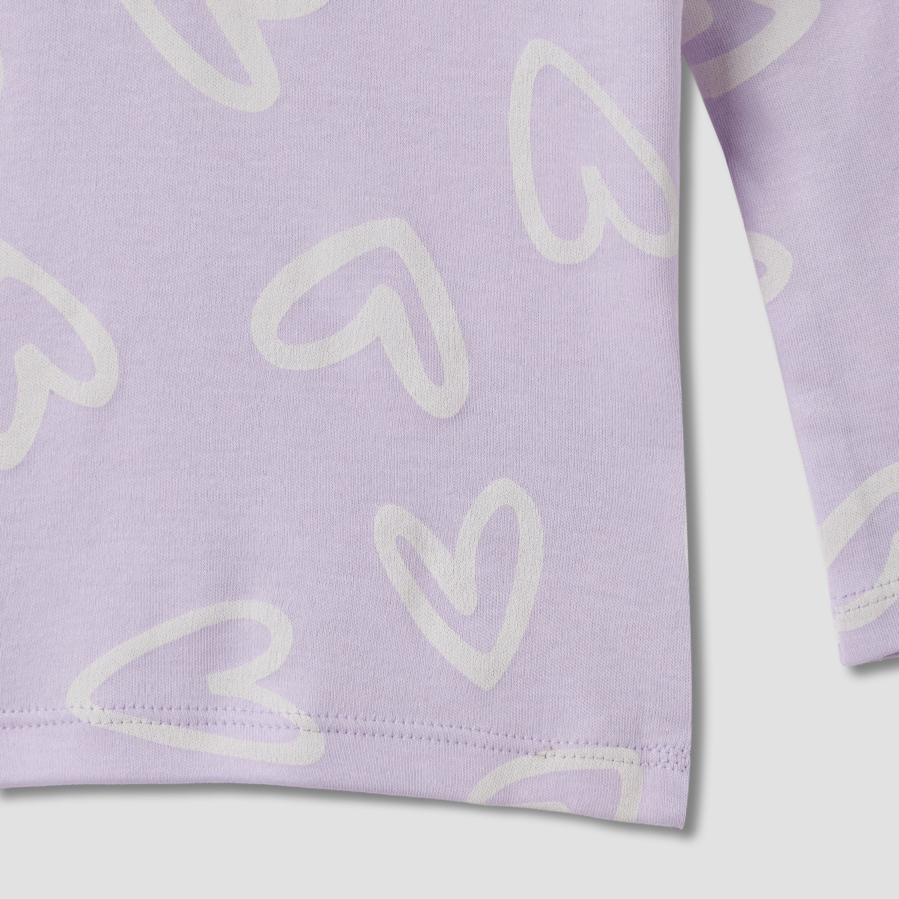 Juniors Heart Print T-shirt and Pyjama Set