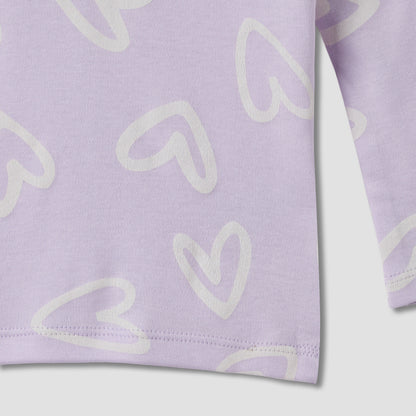 Juniors Heart Print T-shirt and Pyjama Set