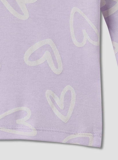 Juniors Heart Print T-shirt and Pyjama Set-baby-girls-clothing-nightwear-pyjamasets-image-5