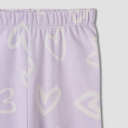 Juniors Heart Print T-shirt and Pyjama Set
