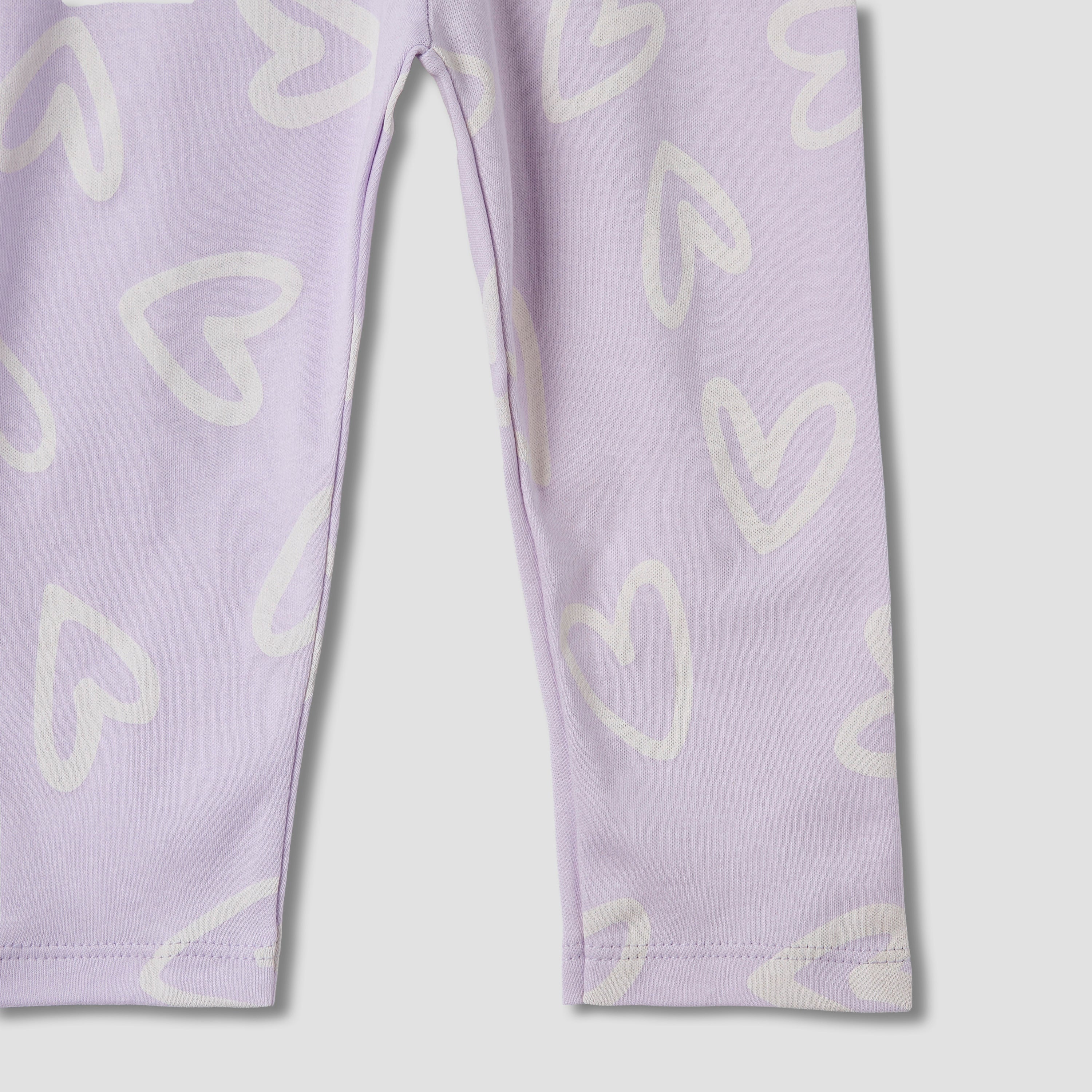 Juniors Heart Print T-shirt and Pyjama Set