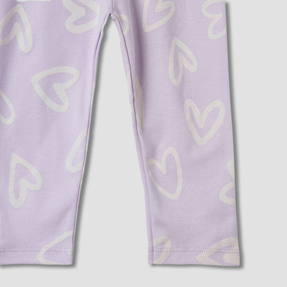 Juniors Heart Print T-shirt and Pyjama Set