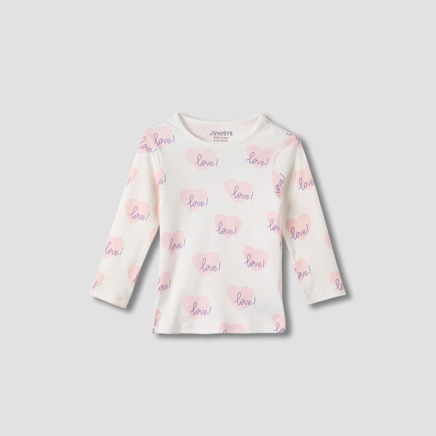 Juniors Heart Print T-shirt and Pyjama Set