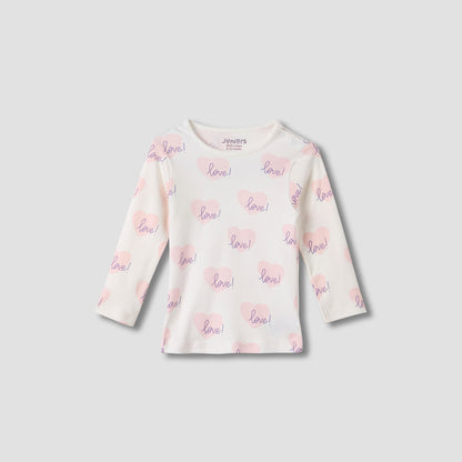 Juniors Heart Print T-shirt and Pyjama Set