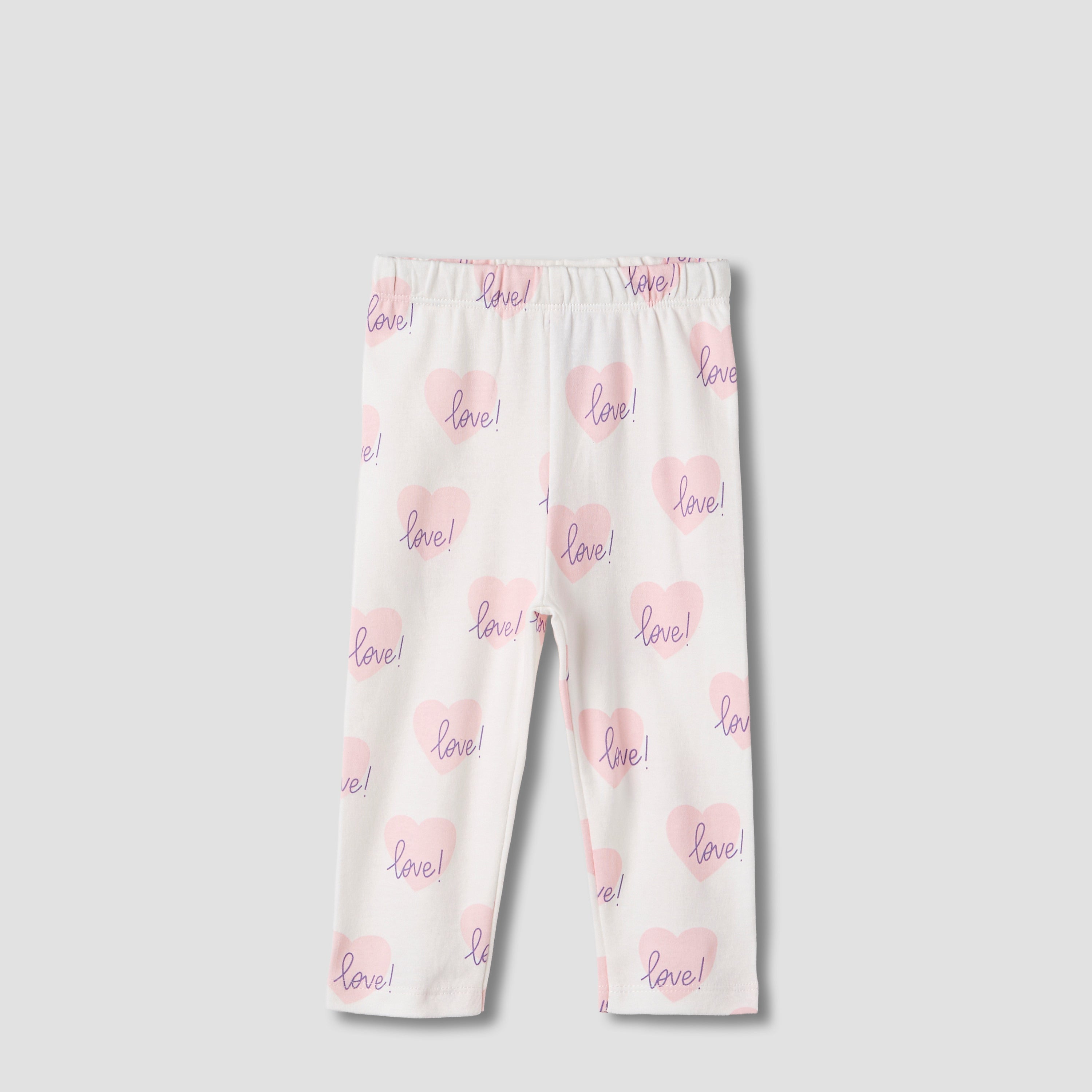 Juniors Heart Print T-shirt and Pyjama Set