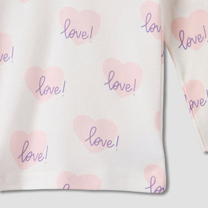 Juniors Heart Print T-shirt and Pyjama Set