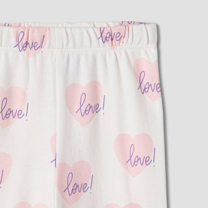 Juniors Heart Print T-shirt and Pyjama Set