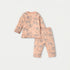 Juniors Tiger Print Long Sleeves T-shirt and Pyjama Set - Peach / 12-18 mths