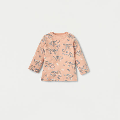 Juniors Tiger Print Long Sleeves T-shirt and Pyjama Set
