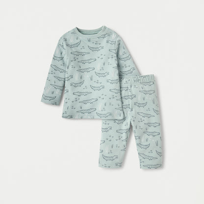 Juniors Tiger Print Long Sleeves T-shirt and Pyjama Set