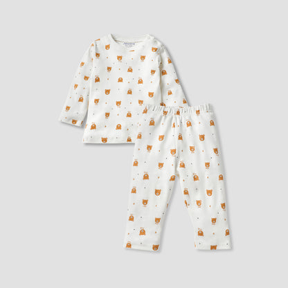 Juniors Bear Print Long Sleeves T-shirt and Pyjama Set