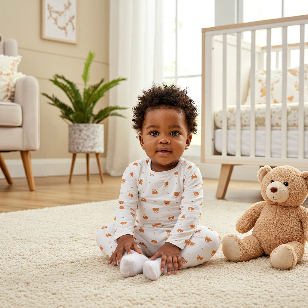 Juniors Bear Print Long Sleeves T-shirt and Pyjama Set