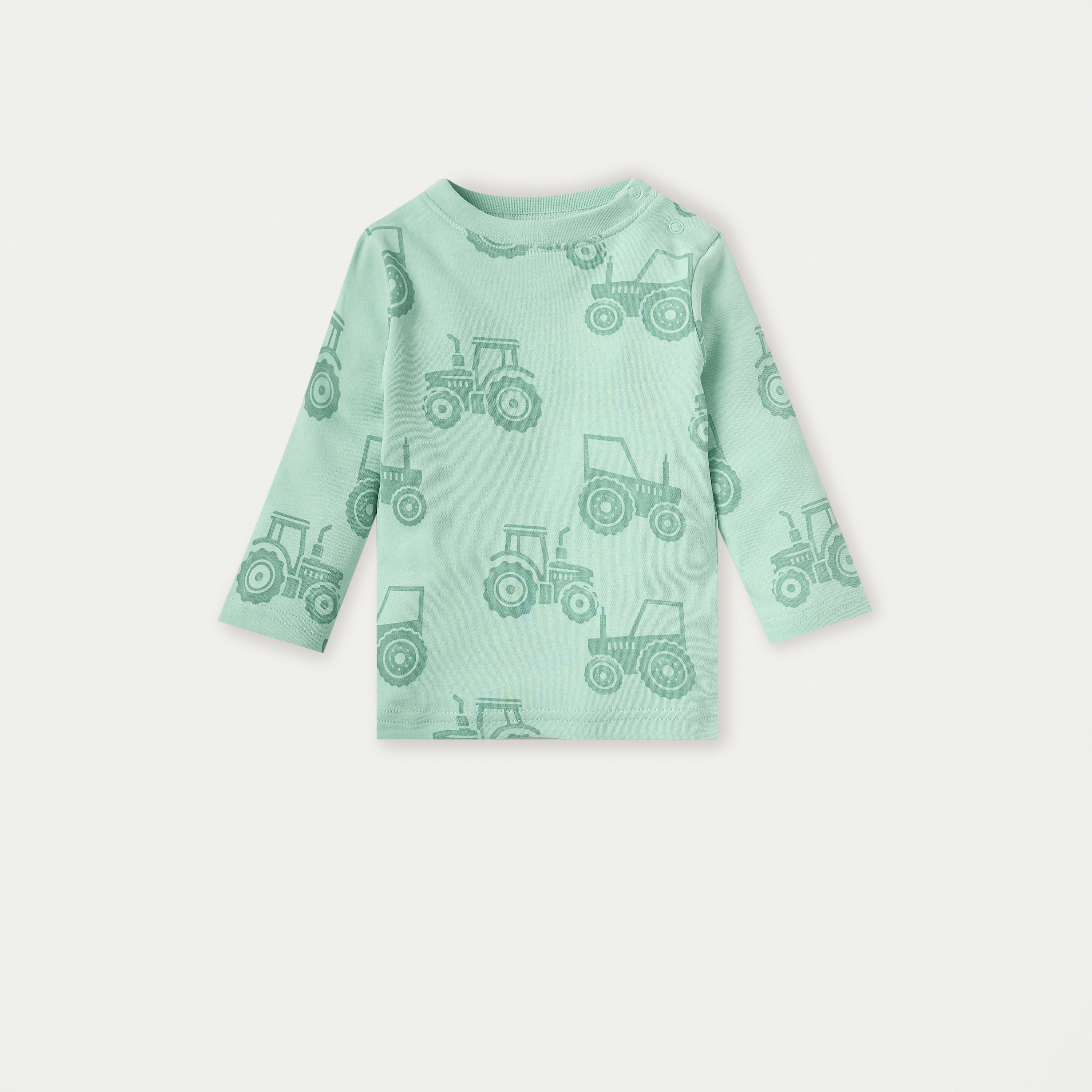Juniors Tractor Print Long Sleeves T-shirt and Pyjama Set