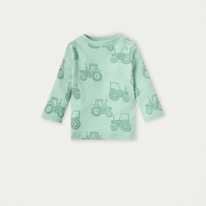 Juniors Tractor Print Long Sleeves T-shirt and Pyjama Set