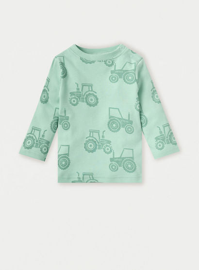Juniors Tractor Print Long Sleeves T-shirt and Pyjama Set-baby-boys-clothing-nightwear-pyjamasets-image-2