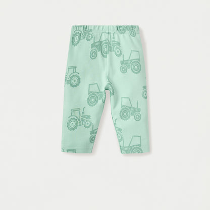 Juniors Tractor Print Long Sleeves T-shirt and Pyjama Set