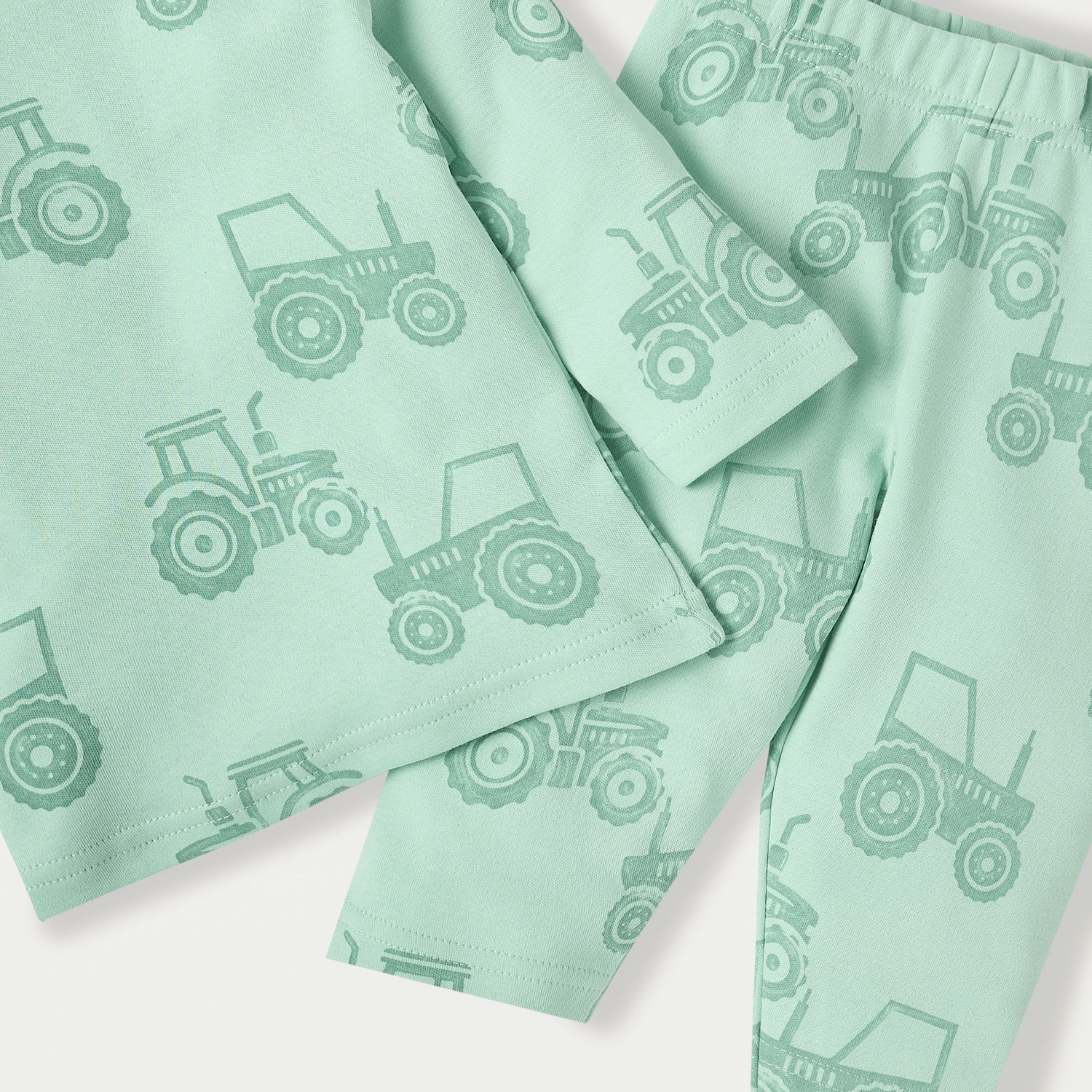 Juniors Tractor Print Long Sleeves T-shirt and Pyjama Set