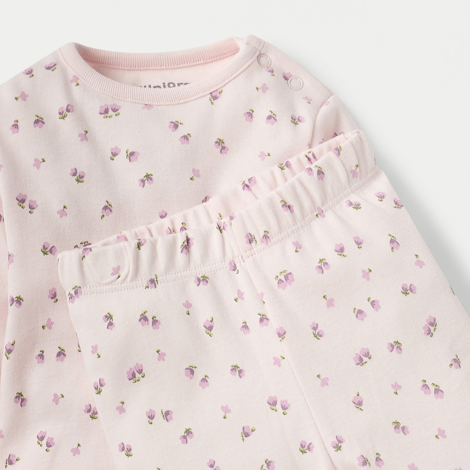 Juniors Floral Print Long Sleeves T-shirt and Pyjama Set