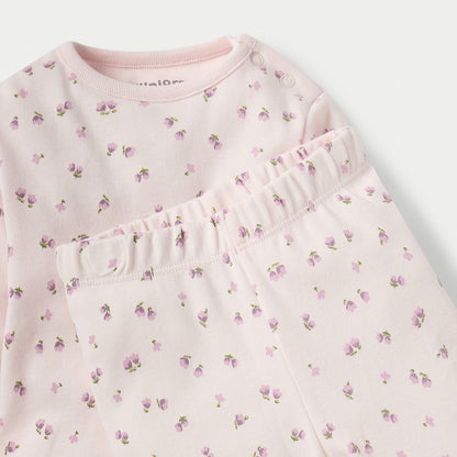 Juniors Floral Print Long Sleeves T-shirt and Pyjama Set