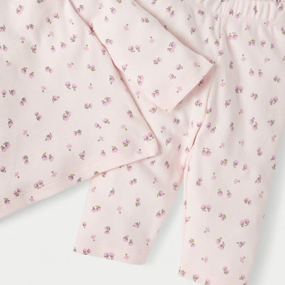 Juniors Floral Print Long Sleeves T-shirt and Pyjama Set