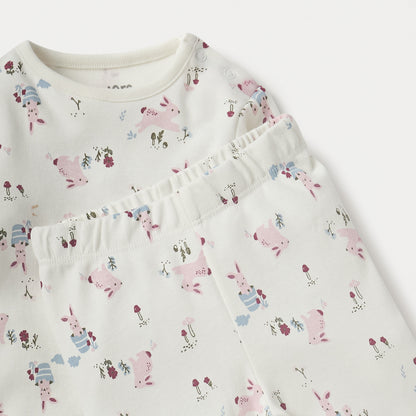 Juniors Printed Long Sleeves T-shirt and Pyjama Set