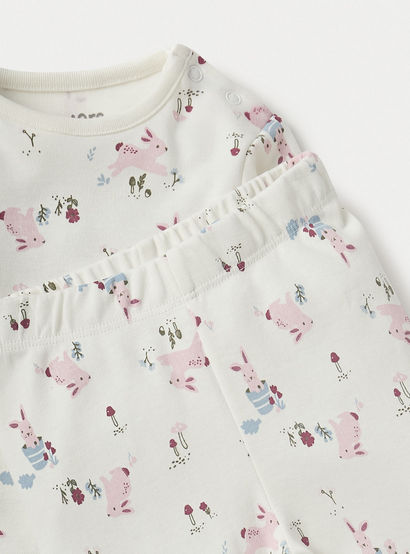 Juniors Printed Long Sleeves T-shirt and Pyjama Set-baby-girls-clothing-nightwear-pyjamasets-image-4