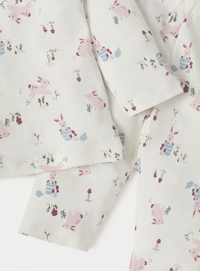 Juniors Printed Long Sleeves T-shirt and Pyjama Set-baby-girls-clothing-nightwear-pyjamasets-image-5