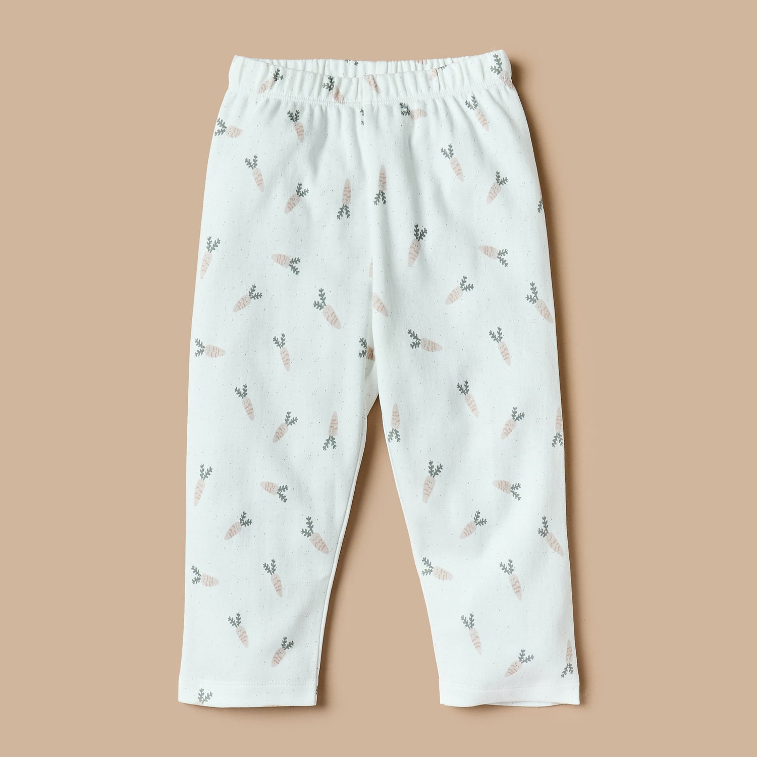 Juniors All-Over Carrot Print Long Sleeves T-shirt and Elasticated Pyjama Set