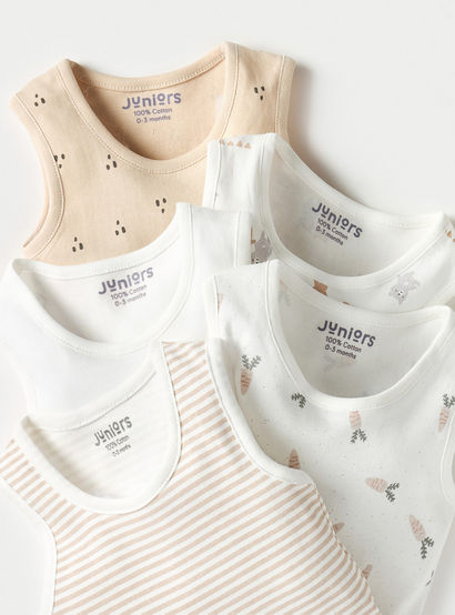 Juniors Printed Sleeveless Bodysuit - Set of 5-baby-girls-clothing-bodysuits-image-3