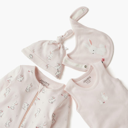 Juniors Bunny Print 4-Piece Clothing Gift Set