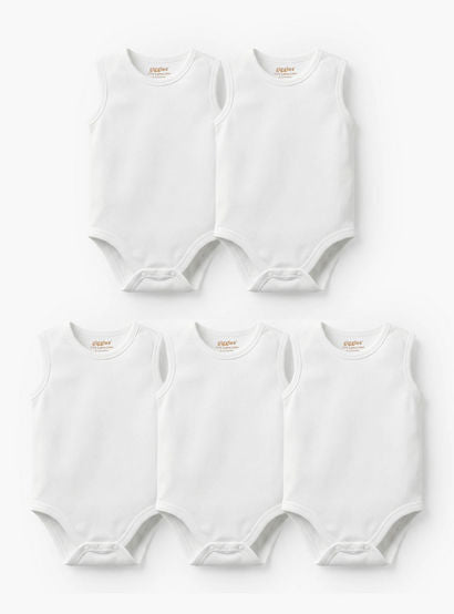 Giggles Sleeveless Bodysuit - Set of 5-baby-boys-clothing-multipacks-image-1