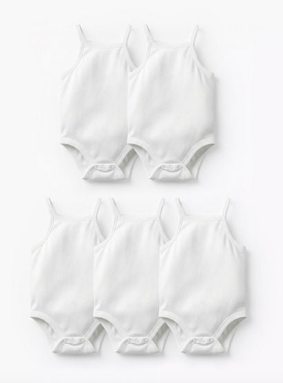 Giggles Solid Sleeveless Bodysuit - Set of 5-baby-boys-clothing-multipacks-image-2
