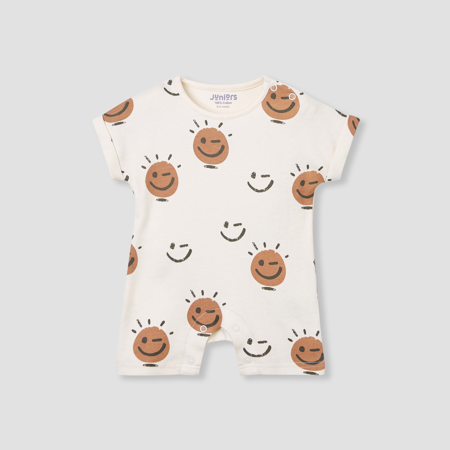 Juniors Printed Romper with Short Sleeves - Set of 3