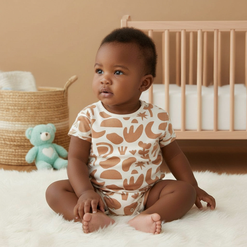 Juniors Printed Romper with Short Sleeves - Set of 3