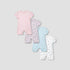 Juniors Floral Print Romper with Puff Sleeves - Set of 4 - Multicolour / 12-18 mths