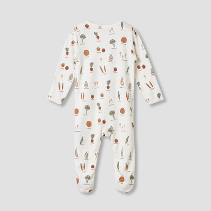 Juniors Round Neck Sleepsuit with Closed Feet - Cotton - Long Sleeves