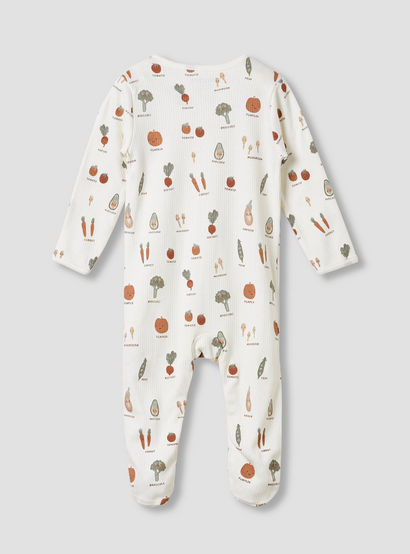 Juniors Round Neck Sleepsuit with Closed Feet - Cotton - Long Sleeves-baby-boys-clothing-nightwear-sleepsuits-image-2