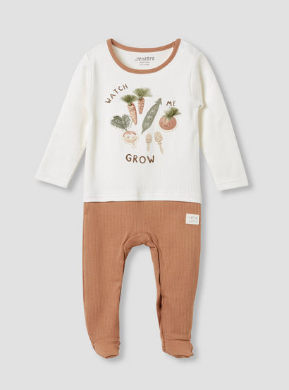 Juniors Round Neck Sleepsuit with Closed Feet - Cotton - Long Sleeves-baby-boys-clothing-nightwear-sleepsuits-image-1