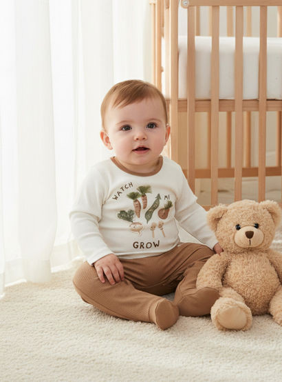 Juniors Round Neck Sleepsuit with Closed Feet - Cotton - Long Sleeves-baby-boys-clothing-nightwear-sleepsuits-image-5